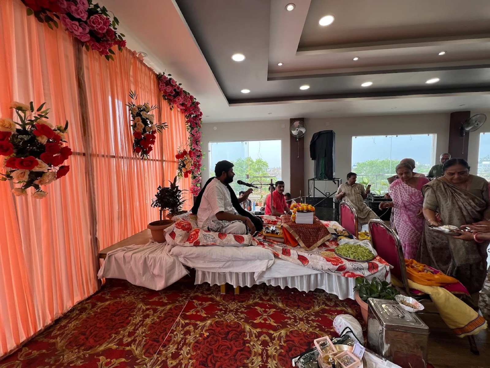 Puja and satsang gathering hosted in the hall at Shri Nath Palace, Deoghar
